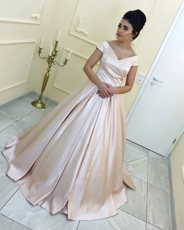 Gothic - inspired wedding dress for an edgy brideSexy V-neck Long Satin Ball Gowns Prom Dresses Floor Length Evening Gowns Gothic - inspired wedding dress for an edgy brideSexy V-neck Long Satin Ball Gowns Prom Dresses Floor Length Evening Gowns