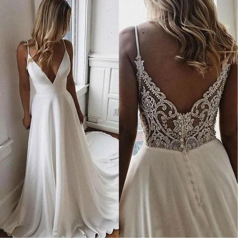 Drop - waist 1920s - style wedding dressSimple V Neck Chiffon A Line Boho Beach Wedding Dresses Beaded Applique Formal Bridal Gowns prom dress cg16598 Drop - waist 1920s - style wedding dressSimple V Neck Chiffon A Line Boho Beach Wedding Dresses Beaded Applique Formal Bridal Gowns prom dress cg16598
