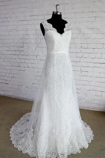Off - the - shoulder ball gown wedding dressSleeveless V-Neck A-Line Lace Dress With Low-V Back Off - the - shoulder ball gown wedding dressSleeveless V-Neck A-Line Lace Dress With Low-V Back