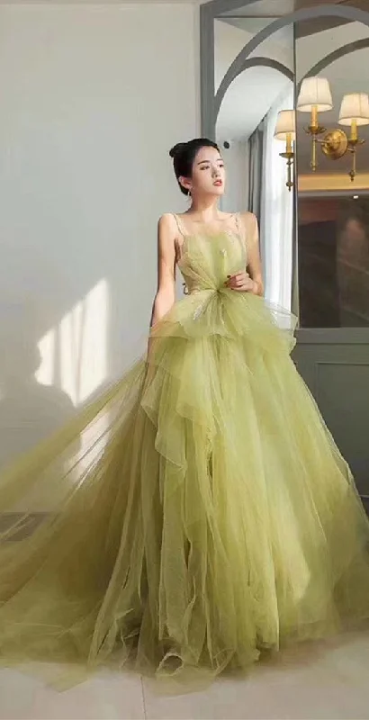 Dainty beaded wedding dress for a glamorous lookSpaghetti Straps A-line Wedding Dresses, 2020 Tulle Wedding prom Dresses cg11968 Dainty beaded wedding dress for a glamorous lookSpaghetti Straps A-line Wedding Dresses, 2020 Tulle Wedding prom Dresses cg11968