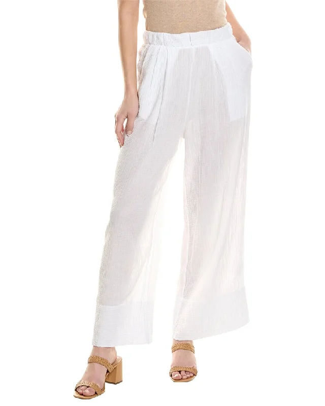 Tartan plaid wide leg dress pants for women in a vintage and formal styleStateside Gauze Wide Leg Pull-On Pant Tartan plaid wide leg dress pants for women in a vintage and formal styleStateside Gauze Wide Leg Pull-On Pant