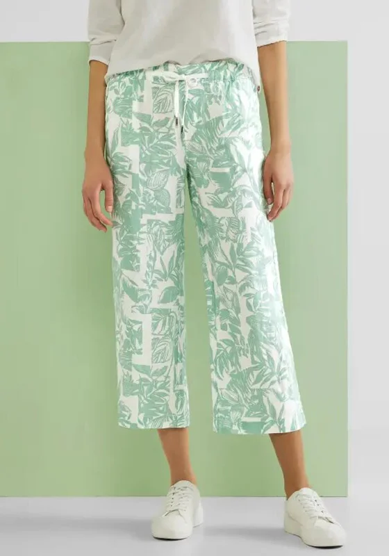 Thermal fleece - lined pants for women in winter warmthStreet One Emee Loose Fit Linen Pants, Green Thermal fleece - lined pants for women in winter warmthStreet One Emee Loose Fit Linen Pants, Green
