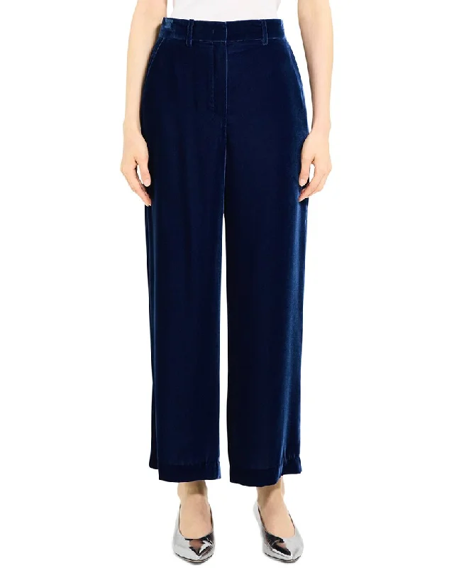 Metallic wide leg dress pants for women in a shiny and glamorous styleTheory Relaxed Straight Pant Metallic wide leg dress pants for women in a shiny and glamorous styleTheory Relaxed Straight Pant