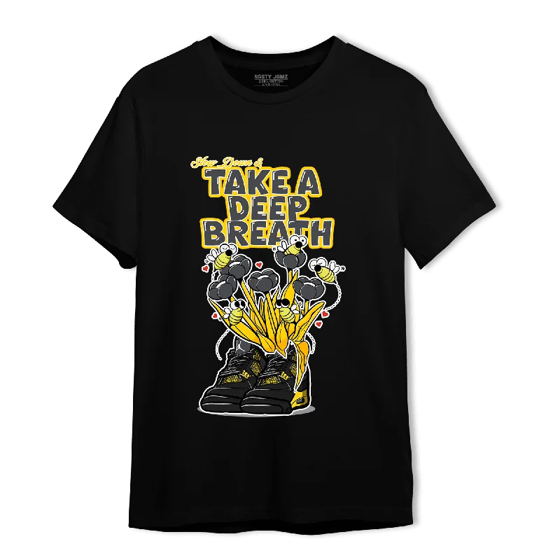 Open - front women's T - shirt for a versatile lookNastyJamz Thunder 4s T Shirt Match Bee Sneaker Open - front women's T - shirt for a versatile lookNastyJamz Thunder 4s T Shirt Match Bee Sneaker