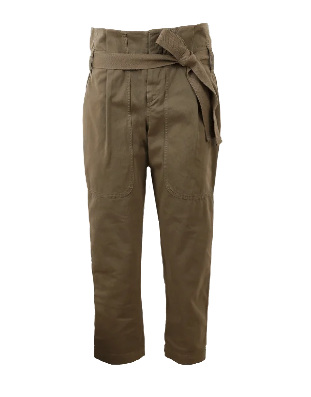Trousers with back pockets for women in functionalityTie Waist Utility Pant