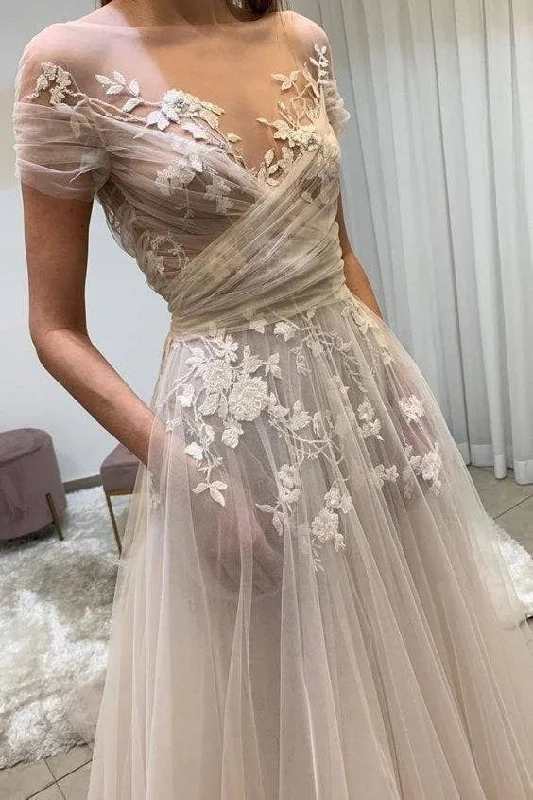 Belted sheath wedding dress for a sleek lookTulle Applique Long Wedding Dresses Prom Dress cg17020 Belted sheath wedding dress for a sleek lookTulle Applique Long Wedding Dresses Prom Dress cg17020