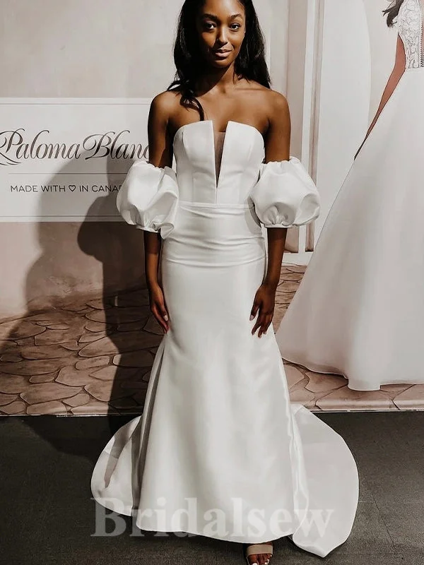 Plus - size ball gown wedding dressUnique Satin Best Mermaid Classic Fitted Beach Vintage Long Wedding Dresses WD392 Plus - size ball gown wedding dressUnique Satin Best Mermaid Classic Fitted Beach Vintage Long Wedding Dresses WD392