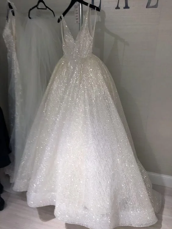 Sleeve - less wedding dress for a summer weddingV-neck Long A-line Sparkle Wedding Dresses , modest prom dress cg484 Sleeve - less wedding dress for a summer weddingV-neck Long A-line Sparkle Wedding Dresses , modest prom dress cg484