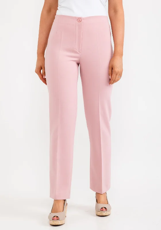 Metallic wide leg pants for women in a shiny and glamorous styleVia Veneto Sarah Tailored Slim Trousers, Blush Metallic wide leg pants for women in a shiny and glamorous styleVia Veneto Sarah Tailored Slim Trousers, Blush