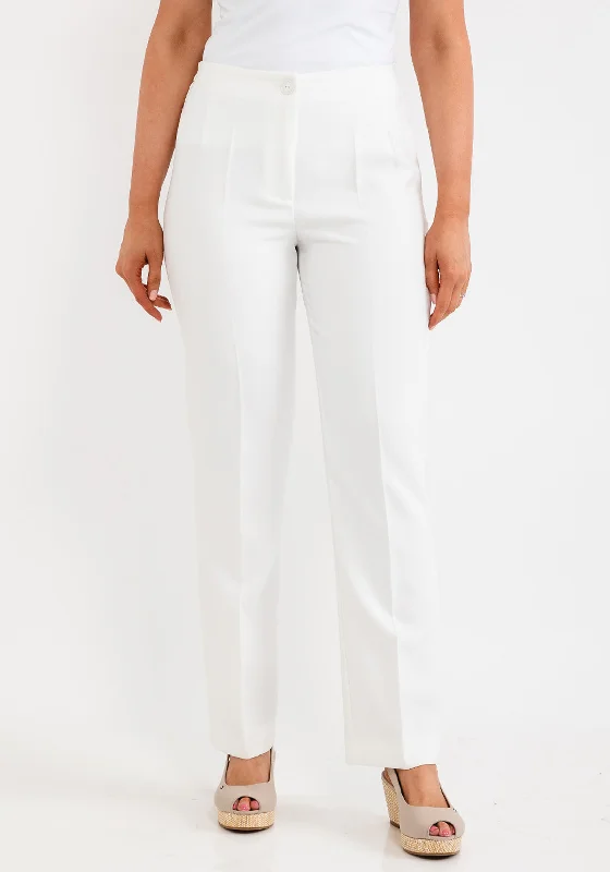 Plaid wide leg jeans for women in a preppy and trendy styleVia Veneto Sarah Tailored Slim Trousers, Cream Plaid wide leg jeans for women in a preppy and trendy styleVia Veneto Sarah Tailored Slim Trousers, Cream