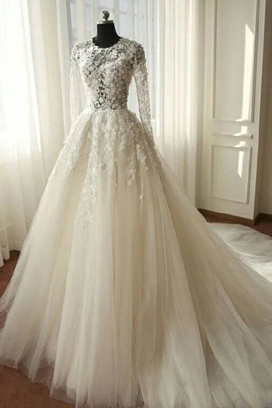 Exquisite hand - beaded wedding dressWhite organza lace long sleeves see-through A-line long dresses,wedding dresses Prom Dresses cg11748 Exquisite hand - beaded wedding dressWhite organza lace long sleeves see-through A-line long dresses,wedding dresses Prom Dresses cg11748