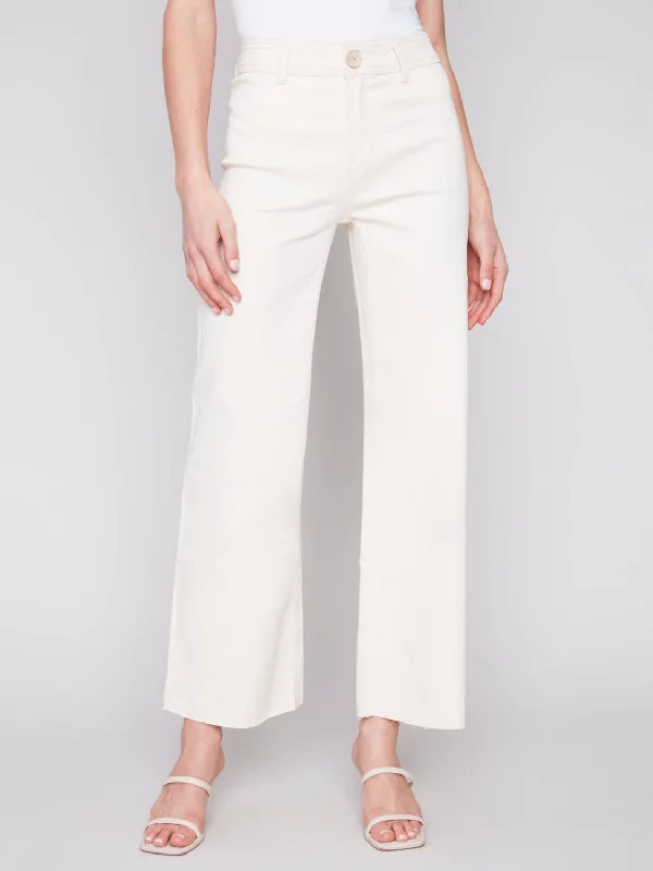 High waisted wide leg pants for women in summerWide Leg Linen Pants In Natural