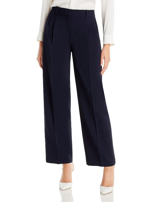 High waisted cargo pants with drawstring for women in a practical and adjustable styleWomens Crepe Double Pleated Dress Pants High waisted cargo pants with drawstring for women in a practical and adjustable styleWomens Crepe Double Pleated Dress Pants