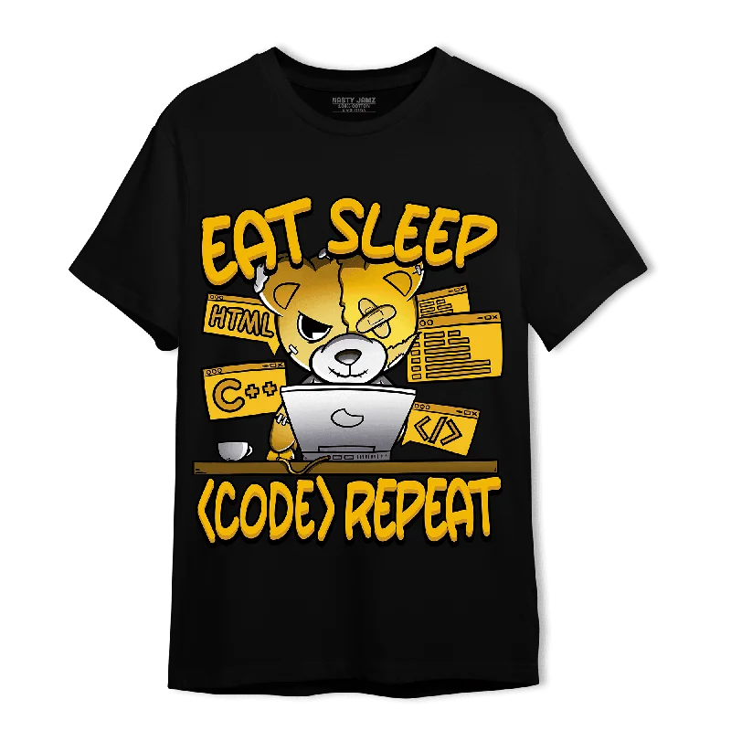 A - line women's T - shirt with a pleated skirtNastyJamz Yellow Ochre 1s T Shirt Match Eat Sleep Code BER A - line women's T - shirt with a pleated skirtNastyJamz Yellow Ochre 1s T Shirt Match Eat Sleep Code BER