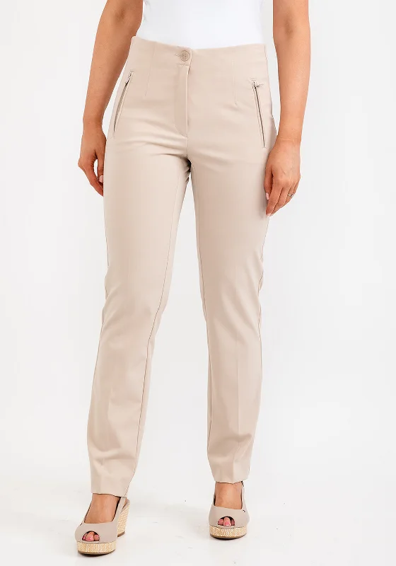 Patchwork wide leg pants for women in a creative and unique styleZerres Jane Zip Pocket Slim Trousers, Cream Patchwork wide leg pants for women in a creative and unique styleZerres Jane Zip Pocket Slim Trousers, Cream