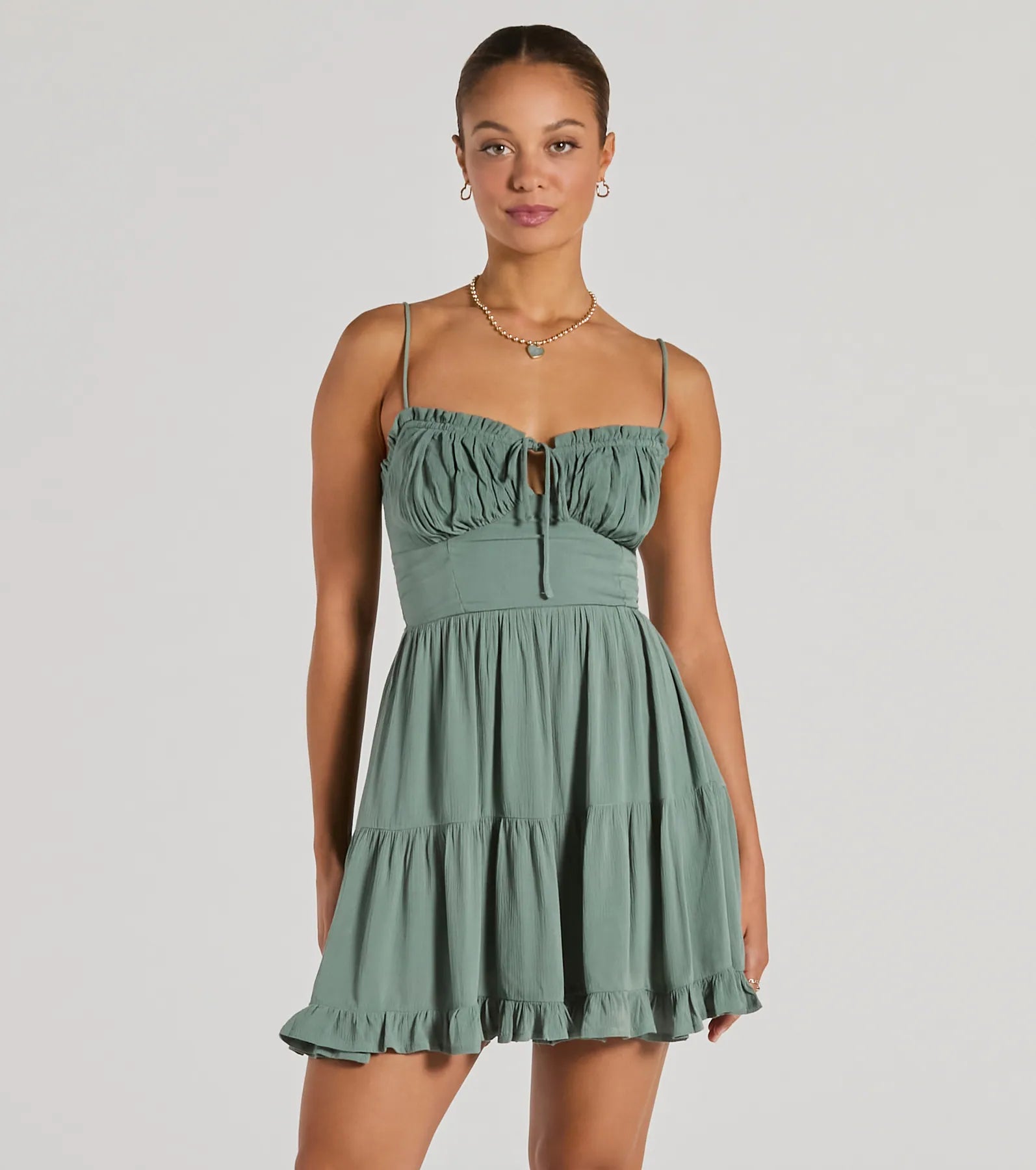 Printed Dresses with Geometric Patterns for Ladies' Modern AestheticA Sweet Look Sleeveless Ruffled Skater Dress Printed Dresses with Geometric Patterns for Ladies' Modern AestheticA Sweet Look Sleeveless Ruffled Skater Dress