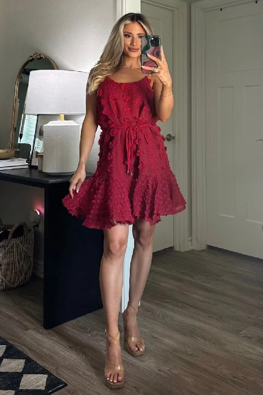 Dresses with Sheer Sleeve and Sequined Cuffs for Ladies' Elegant and Sparkly LookAdelynn Floral Applique Dress: Burgundy Dresses with Sheer Sleeve and Sequined Cuffs for Ladies' Elegant and Sparkly LookAdelynn Floral Applique Dress: Burgundy