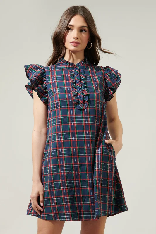 Dresses with Beaded Waistbands and Tiered Skirts for Ladies' Glamorous and Feminine LookChapman Plaid Shift Dress Dresses with Beaded Waistbands and Tiered Skirts for Ladies' Glamorous and Feminine LookChapman Plaid Shift Dress