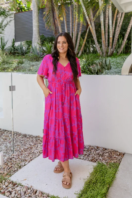 Dresses with Sequined Hearts for Ladies' Romantic LookCharlize Dress in Summer Floral by Kasey Rainbow Dresses with Sequined Hearts for Ladies' Romantic LookCharlize Dress in Summer Floral by Kasey Rainbow