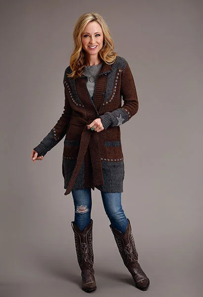 Women's T - shirt with a ribbed cuffs and hemStetson Women's Belted Steer Head Sweater Women's T - shirt with a ribbed cuffs and hemStetson Women's Belted Steer Head Sweater