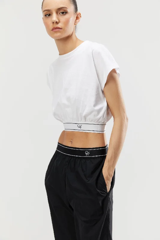 Women's oversized tunic T - shirt for a relaxed fitCROPPED WAISTBAND TEE