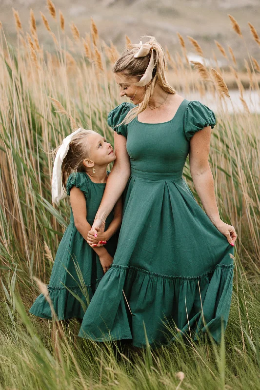 Dresses with High Neck and Embroidered Back for Ladies' Modest and Intricate LookDahlia Dress in Green - FINAL SALE Dresses with High Neck and Embroidered Back for Ladies' Modest and Intricate LookDahlia Dress in Green - FINAL SALE
