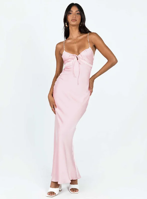 Dresses with Tassel Hem and Metallic Lace and Sequined Geometric Shapes for Ladies' Boho and Modern LookEmily Maxi Dress Pink Dresses with Tassel Hem and Metallic Lace and Sequined Geometric Shapes for Ladies' Boho and Modern LookEmily Maxi Dress Pink