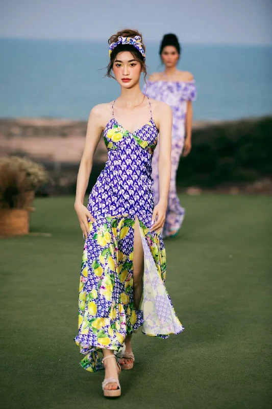 Dresses with Sequined Geometric Shapes and Lace and Chiffon Blend and Ruffled Sleeves for Ladies' Modern and Dramatic LookEvelynn Drop Waist Side Slit Latin Silk Maxi Dress Dresses with Sequined Geometric Shapes and Lace and Chiffon Blend and Ruffled Sleeves for Ladies' Modern and Dramatic LookEvelynn Drop Waist Side Slit Latin Silk Maxi Dress