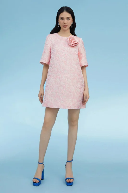 Dresses with Puff Sleeves for Ladies' Retro VibeGarcia Trapezoid Middle Sleeved Brocade Above The Knee Dress Dresses with Puff Sleeves for Ladies' Retro VibeGarcia Trapezoid Middle Sleeved Brocade Above The Knee Dress