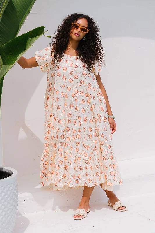 Ombre Dresses with Gradient Colors for Ladies' Stunning Visual AppealHarvey Dress in Cream Floral - FINAL SALE Ombre Dresses with Gradient Colors for Ladies' Stunning Visual AppealHarvey Dress in Cream Floral - FINAL SALE