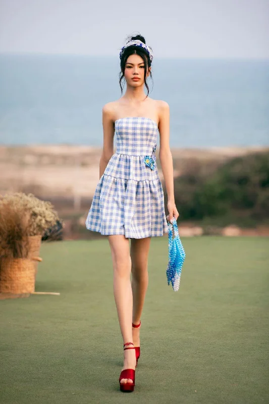 Taffeta Dresses with Pleated Bodice for Ladies' Structured LookJuliet A-line Straight Across Neck Brocade Mini Dress Taffeta Dresses with Pleated Bodice for Ladies' Structured LookJuliet A-line Straight Across Neck Brocade Mini Dress