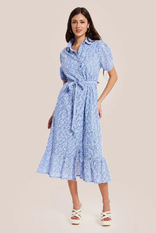 Dresses with Embroidered Floral Patterns and Tassel Hem and Sequined Bodice for Ladies' Bohemian and Glamorous LookLiquorish Floral Embroidery Striped Blue Dress Dresses with Embroidered Floral Patterns and Tassel Hem and Sequined Bodice for Ladies' Bohemian and Glamorous LookLiquorish Floral Embroidery Striped Blue Dress