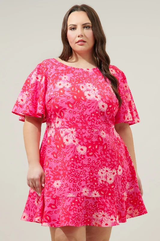 Dresses with Puff Sleeves for Ladies' Retro VibeLover Girl Flouncy Flare Mini Dress Curve Dresses with Puff Sleeves for Ladies' Retro VibeLover Girl Flouncy Flare Mini Dress Curve