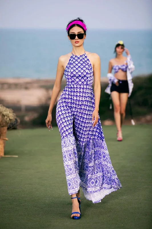 Dresses with Embroidered Floral Patterns and Tassel Hem and Sequined Bodice for Ladies' Bohemian and Glamorous LookMadilyn Halter Flared Latin Silk Maxi Dress Dresses with Embroidered Floral Patterns and Tassel Hem and Sequined Bodice for Ladies' Bohemian and Glamorous LookMadilyn Halter Flared Latin Silk Maxi Dress