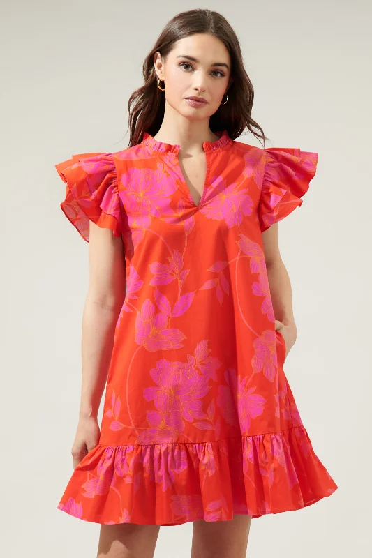 Bohemian Style Maxi Dresses for Ladies with Embroidered DetailsMaylene Mile Floral Ruffle Shift Dress Bohemian Style Maxi Dresses for Ladies with Embroidered DetailsMaylene Mile Floral Ruffle Shift Dress
