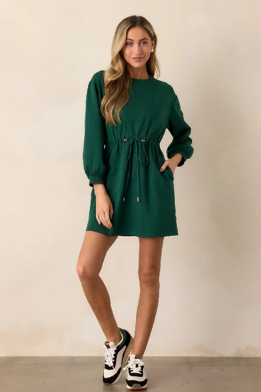 Long Sleeve Knit Dresses for Ladies' Winter ComfortMossy Haven Green Long Sleeve Sweatshirt Mini Dress Long Sleeve Knit Dresses for Ladies' Winter ComfortMossy Haven Green Long Sleeve Sweatshirt Mini Dress