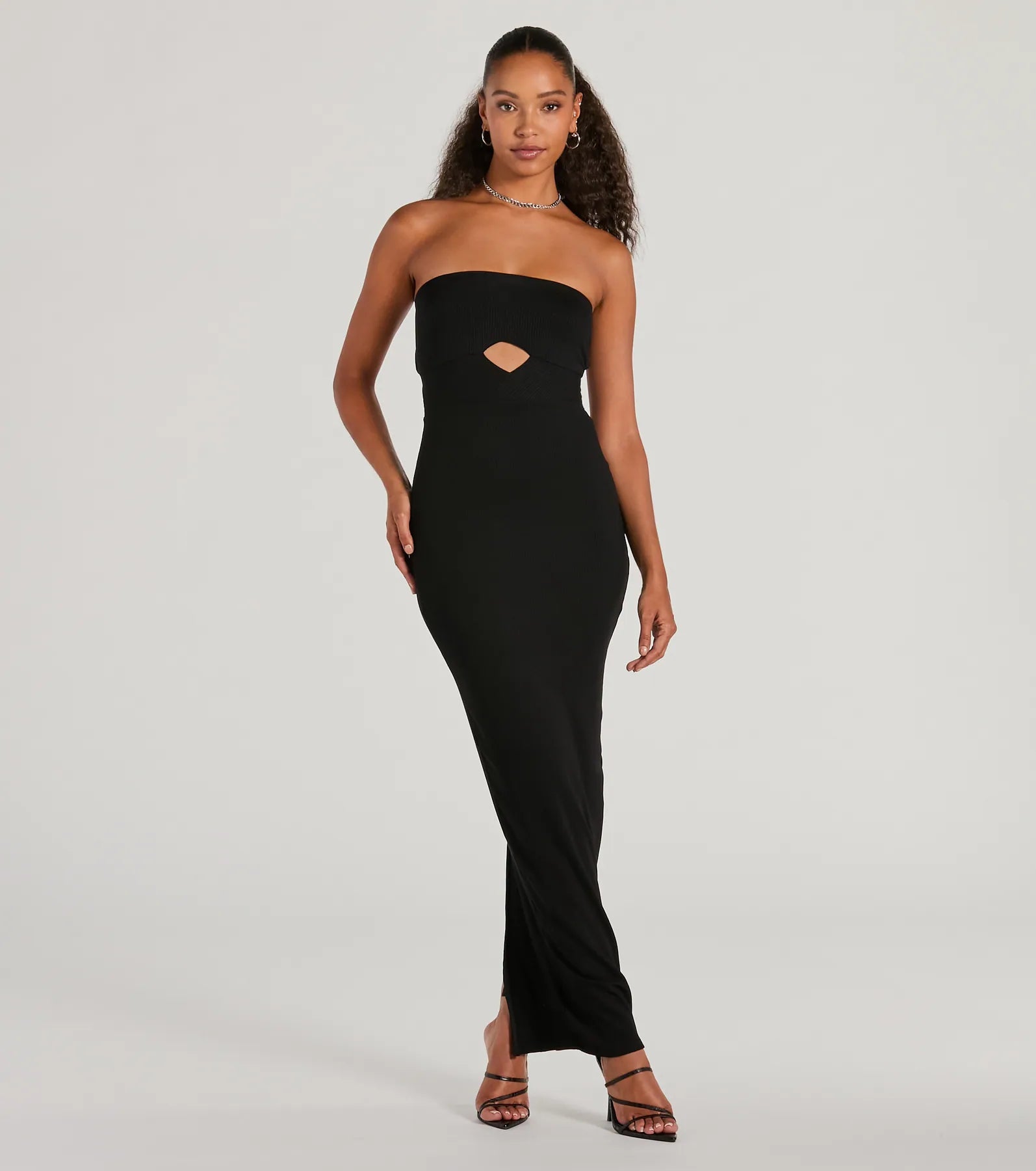 Dresses with Ruffled Sleeveless Top and Sequined Bodice for Ladies' Dramatic and Glamorous LookNever A Dull Moment Strapless Cutout Maxi Dress Dresses with Ruffled Sleeveless Top and Sequined Bodice for Ladies' Dramatic and Glamorous LookNever A Dull Moment Strapless Cutout Maxi Dress