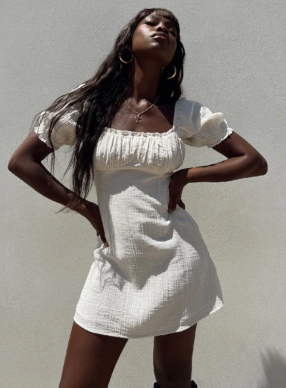 Dresses with Sheer Panels and Beaded Trim for Ladies' Sexy and Polished LookLangham Mini Dress Ivory Dresses with Sheer Panels and Beaded Trim for Ladies' Sexy and Polished LookLangham Mini Dress Ivory