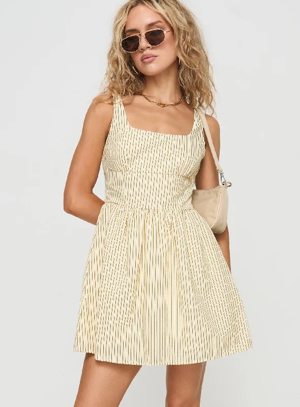Comfortable Linen Shift Dresses for Ladies' Daily WearPhillipson Mini Dress Beige Stripe Comfortable Linen Shift Dresses for Ladies' Daily WearPhillipson Mini Dress Beige Stripe