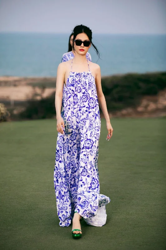 A Line Denim Dresses for Ladies with Button FrontPhoenix Halter Flared Latin Silk Maxi Dress A Line Denim Dresses for Ladies with Button FrontPhoenix Halter Flared Latin Silk Maxi Dress