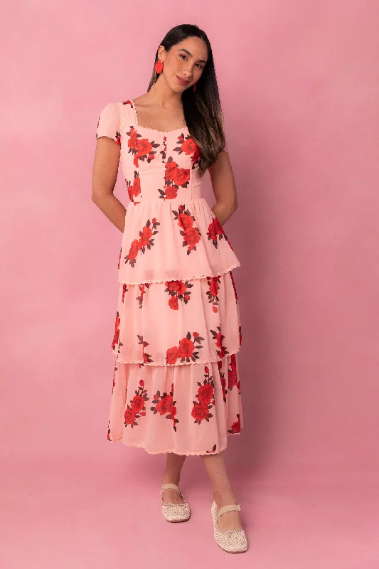 Ombre Dresses with Gradient Colors for Ladies' Stunning Visual AppealRoses are Red Dress - FINAL SALE Ombre Dresses with Gradient Colors for Ladies' Stunning Visual AppealRoses are Red Dress - FINAL SALE