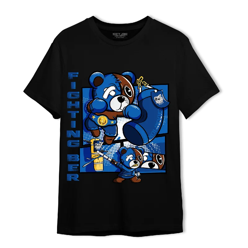 Women's T - shirt with a mock - fur collarNastyJamz Royal Reimagined 1s T Shirt Match BER Fighting Boxing Women's T - shirt with a mock - fur collarNastyJamz Royal Reimagined 1s T Shirt Match BER Fighting Boxing