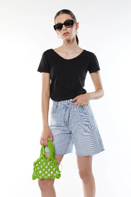 Women's T - shirt with a burnout patternSCOOP NECK TEE
