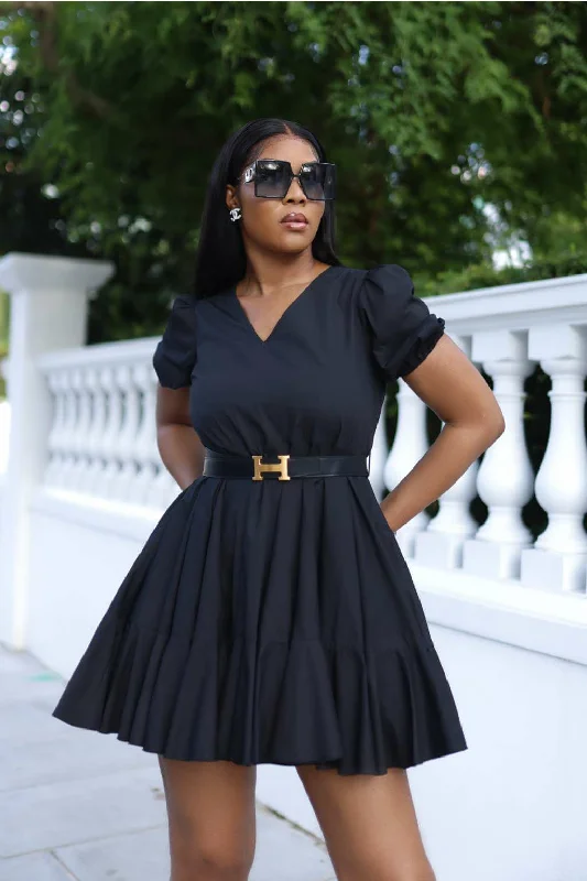 Dresses with Asymmetric Hem for Ladies' Unique StyleSETSOFRAN London Black Poplin Dress Gathered Hem Dresses with Asymmetric Hem for Ladies' Unique StyleSETSOFRAN London Black Poplin Dress Gathered Hem