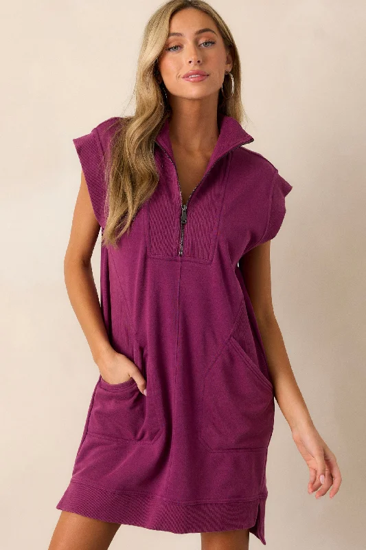 Dresses with Beaded Floral Wreath on the Bodice for Ladies' Delicate and Festive LookShadowed Splendor 100% Cotton Pink Magenta Zip Front Mini Dress Dresses with Beaded Floral Wreath on the Bodice for Ladies' Delicate and Festive LookShadowed Splendor 100% Cotton Pink Magenta Zip Front Mini Dress