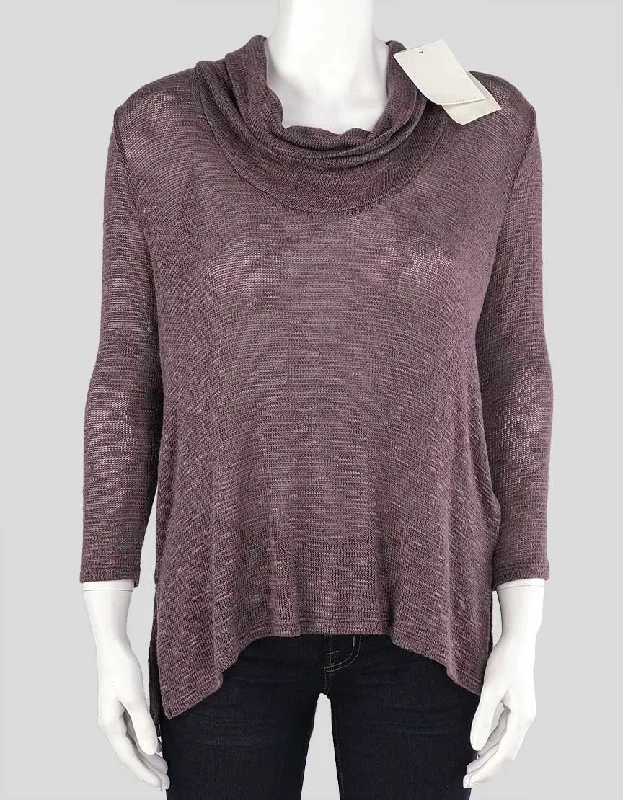 Women's T - shirt with a metallic - colored buttonSoft Joie Estee Cowl Neck Knit Sweater - X-Small Women's T - shirt with a metallic - colored buttonSoft Joie Estee Cowl Neck Knit Sweater - X-Small