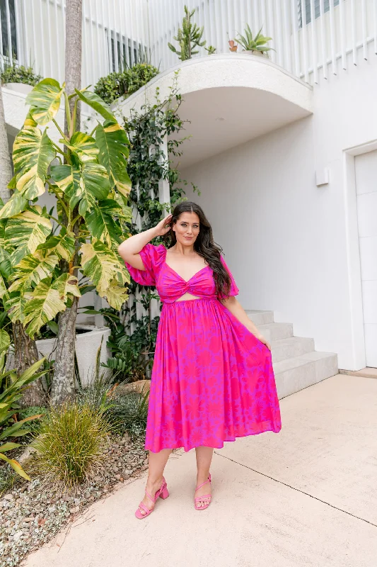 Plus Size Jersey Wrap Dresses for Ladies' Easygoing LookTina Dress in Summer Floral by Kasey Rainbow Plus Size Jersey Wrap Dresses for Ladies' Easygoing LookTina Dress in Summer Floral by Kasey Rainbow