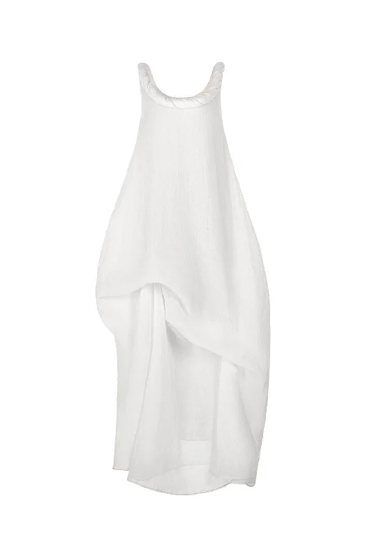 Lace Trimmed Cotton Dresses for Ladies' Feminine AppealUyen Thy Cocoon Sleeveless Floss Maxi Dress Lace Trimmed Cotton Dresses for Ladies' Feminine AppealUyen Thy Cocoon Sleeveless Floss Maxi Dress
