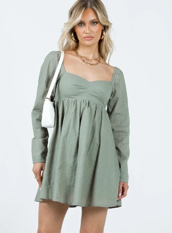Dresses with Metallic Sequined Bodice for Ladies' Glamorous LookVikki Mini Dress Sage Dresses with Metallic Sequined Bodice for Ladies' Glamorous LookVikki Mini Dress Sage
