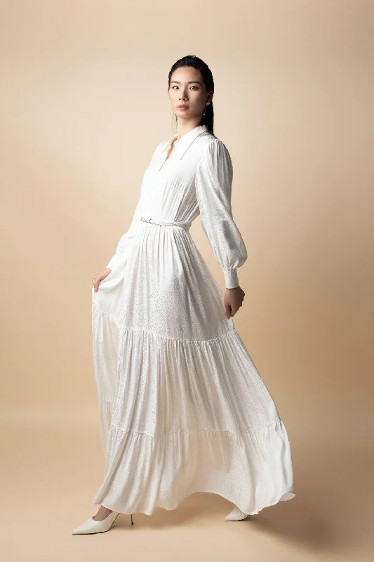 Dresses with Pleated Tulle Skirt for Ladies' Princess LookWinter Gypsy Bishop Sleeved Silk Maxi Dress Dresses with Pleated Tulle Skirt for Ladies' Princess LookWinter Gypsy Bishop Sleeved Silk Maxi Dress